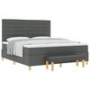 vidaXL Cama tipo Box Spring con cabecera Gris oscuro 200 x 180 cm tela