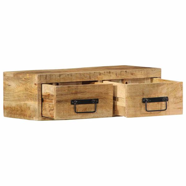 vidaXL Mueble de TV de pared madera maciza de mango rugosa 60x30x19 cm