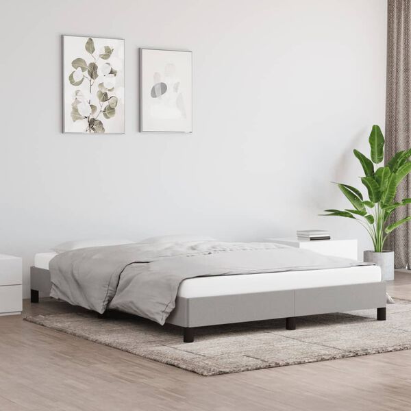 vidaXL Cama sin colch&oacute;n tela gris claro 140x190 cm