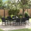 vidaXL Conjunto de Comedor de Jard&iacute;n 7 pcs Negro rat&aacute;n sint&eacute;tico