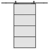 vidaXL Puerta corredera set herrajes negra 102,5x205 cm ESG vidrio