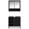 vidaXL Juego de muebles de ba&ntilde;o 2 pcs Roble Negro Madera de ingenier&iacute;a