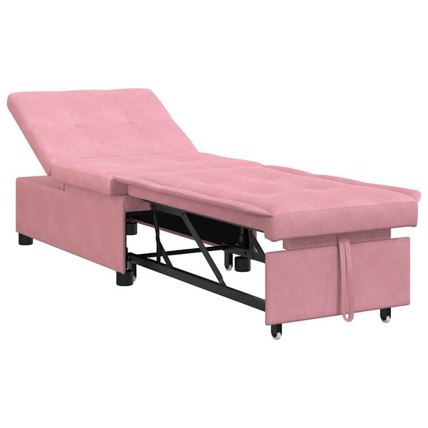 vidaXL Sofá Cama Rosa 67 x 194 x 38 cm Terciopelo