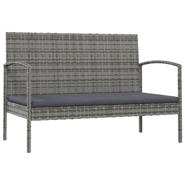 vidaXL Set de muebles de jardín 8 pzas y cojines ratán sintético gris