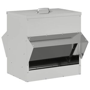vidaXL Comedero para pollos Plateado 40,5 x 45 x 41 cm