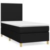 vidaXL Cama box spring con colch&oacute;n tela negro 80x200 cm