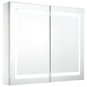 vidaXL Mueble de ba&ntilde;o con espejo LED 80x12,2x68 cm