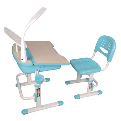 Vipack Escritorio niños regulable Comfortline 301 y silla azul blanco