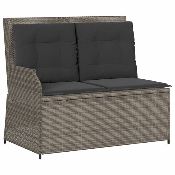 vidaXL Set de muebles de jardín 7 pzas y cojines ratán sintético gris