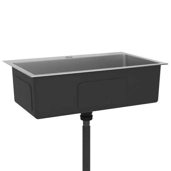 vidaXL Fregadero de cocina hecho a mano acero inoxidable