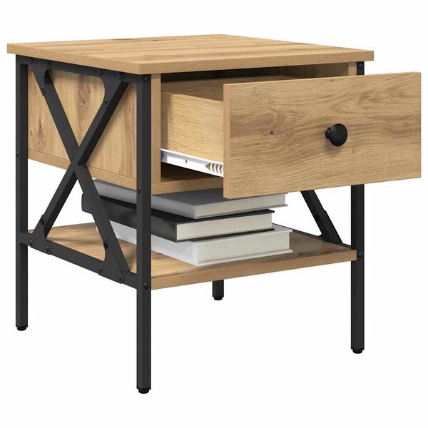 vidaXL Armario de Noche con caj&oacute;n Roble artisan 40 x 42 x 45 cm