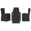 vidaXL Conjunto de Comedor de Jard&iacute;n 5 pcs Negro rat&aacute;n sint&eacute;tico