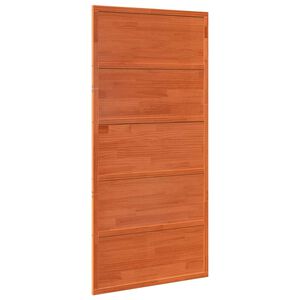 vidaXL Puerta Corrediza Marr&oacute;n cera Madera de Pino Maciza