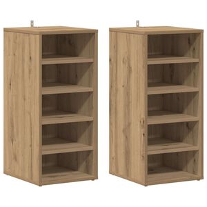 vidaXL Muebles zapateros 2 uds madera roble artisan 32x35x70 cm