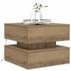 vidaXL Mesa de centro con luces LED roble artisian 50x50x40 cm