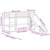vidaXL Cama alta de ni&ntilde;os con escalera madera maciza blanca 80x200 cm