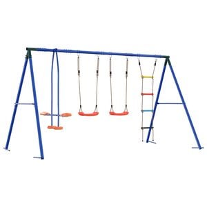 vidaXL Juego de Columpios Exterior Multicolor acero y PE