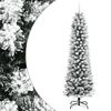vidaXL &Aacute;rbol de Navidad artificial estrecho con nieve PVC y PE 240 cm