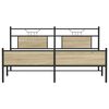 vidaXL Estructura de cama sin colchón metal roble Sonoma 160x200 cm