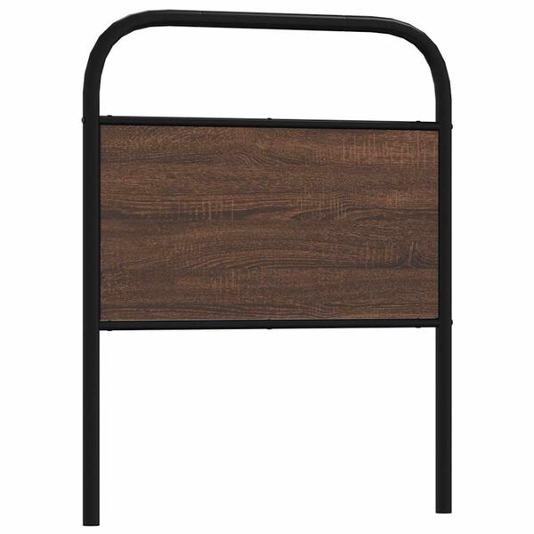 vidaXL Cabecero de acero y madera de ingenier&iacute;a marr&oacute;n roble 75 cm