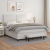vidaXL Cama box spring con colch&oacute;n cuero sint&eacute;tico blanco 180x200 cm