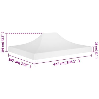 vidaXL Techo de carpa para celebraciones blanco 4,5x3 m 270 g/m²