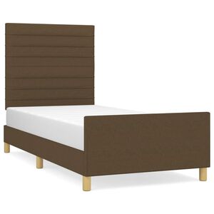 vidaXL Estructura de cama sin colch&oacute;n tela marr&oacute;n oscuro 100x200 cm