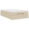 vidaXL Estructura de cama otomana con colch&oacute;n tela crema 120x200 cm