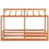 vidaXL Cama infantil con techo madera maciza pino marr&oacute;n 90x200 cm