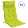 vidaXL Cojines de silla respaldo alto 4 uds tela Oxford verde brillo