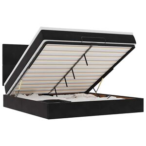 vidaXL Estructura de cama otomana colchones terciopelo negra 160x200cm