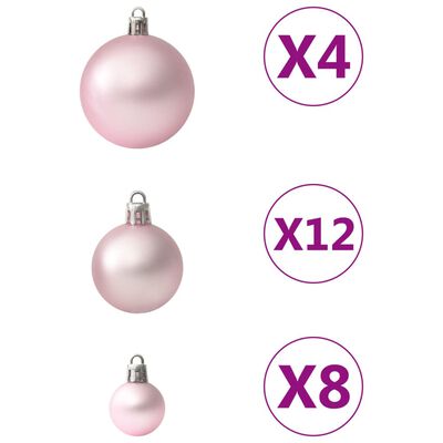 vidaXL Juego de bolas de Navidad 100 piezas rosa