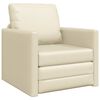 vidaXL Sofá cama de suelo 2 en 1 cuero sintético crema 112x174x55 cm