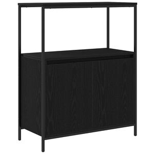 vidaXL Mueble de ba&ntilde;o con estantes roble negro 76,5x35x95 cm