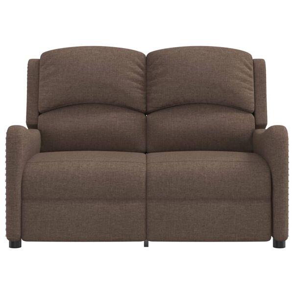 vidaXL Sillón reclinable de masaje de 2 plazas tela taupe