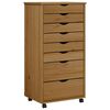 vidaXL Cajonera con ruedas MOSS madera maciza pino marr&oacute;n miel