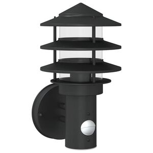 vidaXL Aplique de exterior con sensor acero inoxidable negro