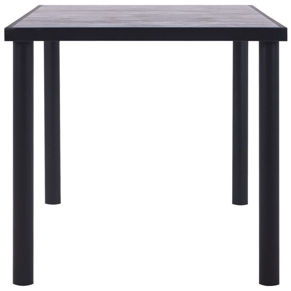 vidaXL Mesa de comedor de MDF negro y gris hormig&oacute;n 160x80x75 cm