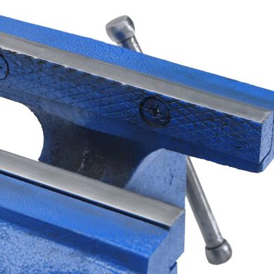 vidaXL Tornillo de banco hierro fundido azul 150 mm
