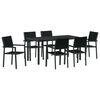vidaXL Conjunto de Comedor de Jard&iacute;n 7 pcs Negro