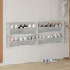 vidaXL Zapateros de pared 2 uds contrachapada gris hormig&oacute;n 80x18x60cm