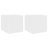 vidaXL Muebles de TV de pared con luces LED 2 uds blanco 30,5x35x30 cm