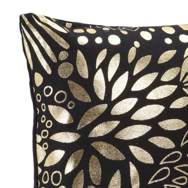 vidaXL Cojines estampado met&aacute;lico 2 uds algod&oacute;n negro y dorado 40x40cm