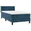 vidaXL Cama box spring con colch&oacute;n terciopelo azul oscuro 80x200 cm