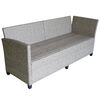 vidaXL Set de muebles de jardín 3 pzas y cojines ratán sintético gris