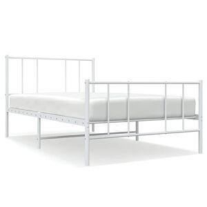 vidaXL Estructura cama sin colch&oacute;n con estribo metal blanco 80x200 cm