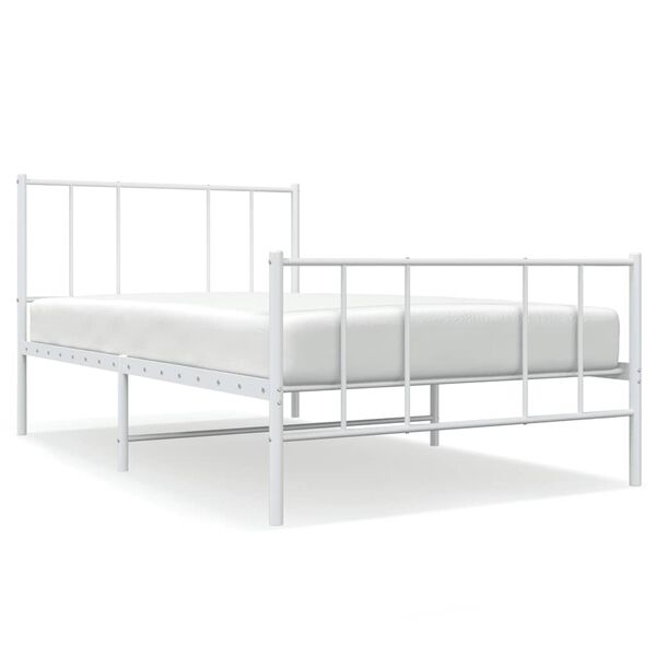 vidaXL Estructura cama sin colch&oacute;n con estribo metal blanco 80x200 cm