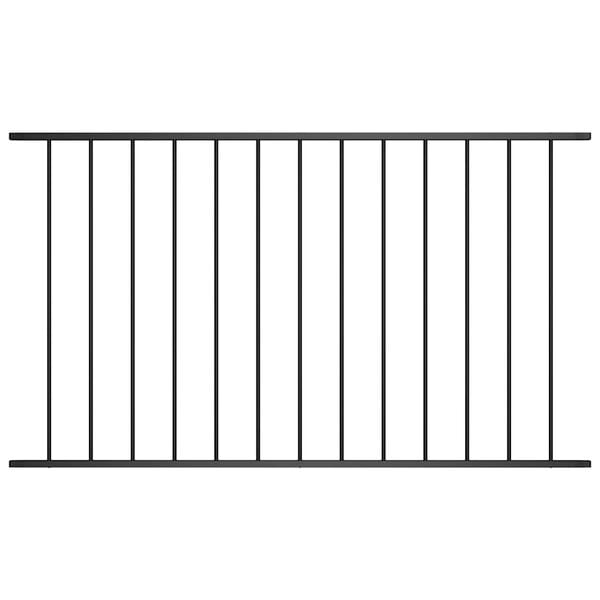 vidaXL Panel de valla de acero con recubrimiento en polvo, 1,7x1,17 m, color negro