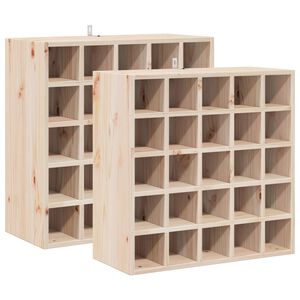 vidaXL Estante de Vino 2 pcs Natural 56 x 25 x 56 cm