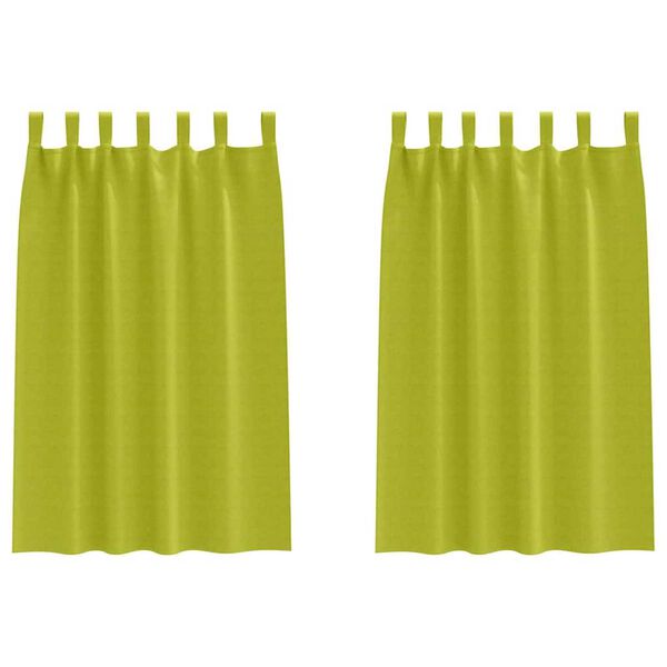 vidaXL Cortinas Opacas con Anillas 2 pcs Verde 175 x 140 cm Poli&eacute;ster